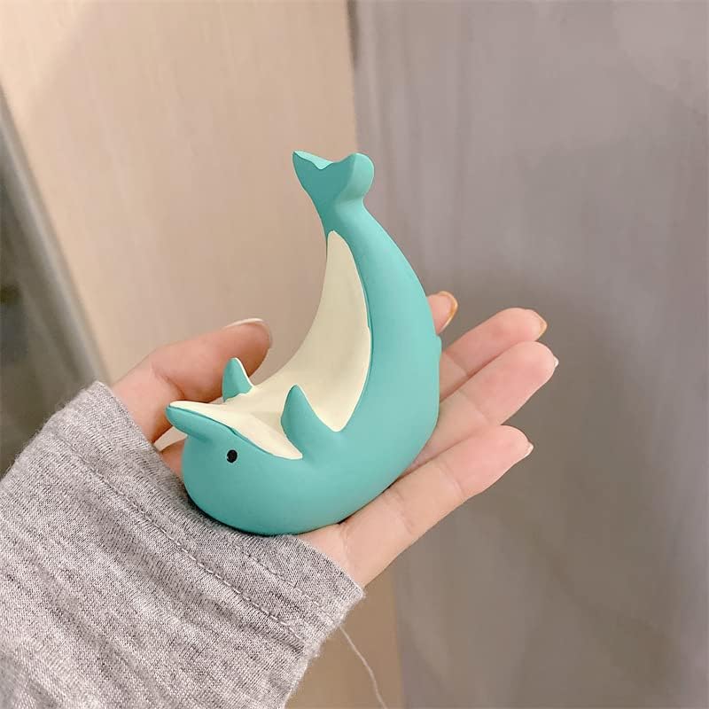 JCSMARTEC Cute Dolphin Shark Whale Phone Holder, Resin Funny Creative Animal Desk Phone Stand Mount Free Your Hands Lovely Office Decor (Dolphin Design) - Image 4